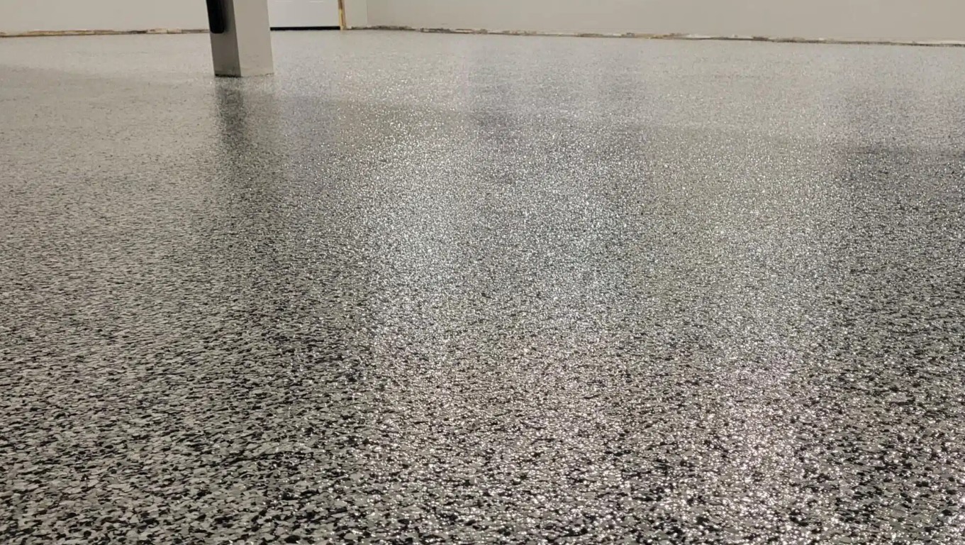 Professional epoxy garage floor coating with durable finish